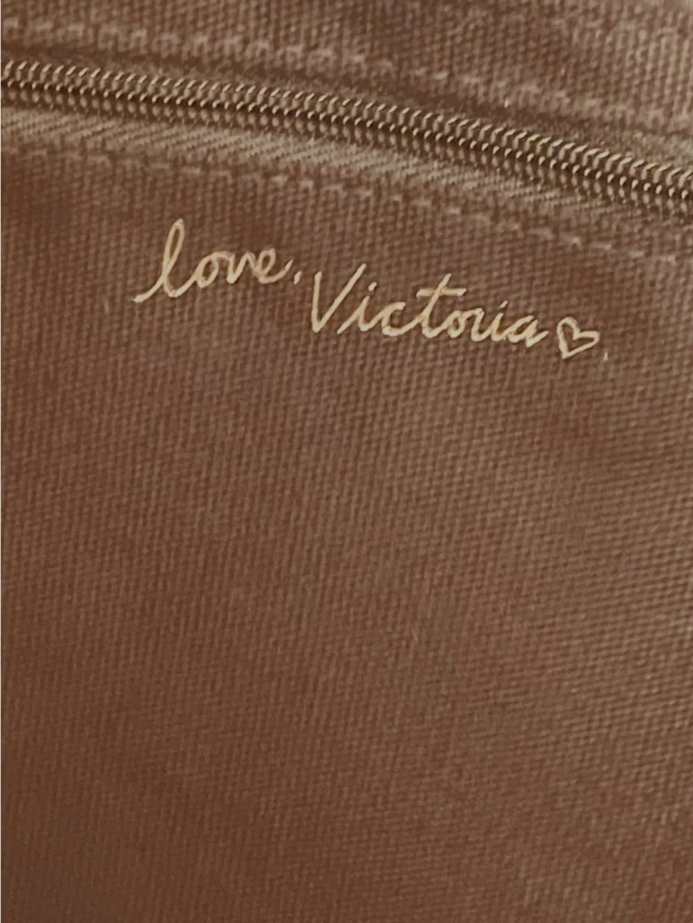 Victoria's Secret Black Tote with Red Sequin LOVE and Gold Heart